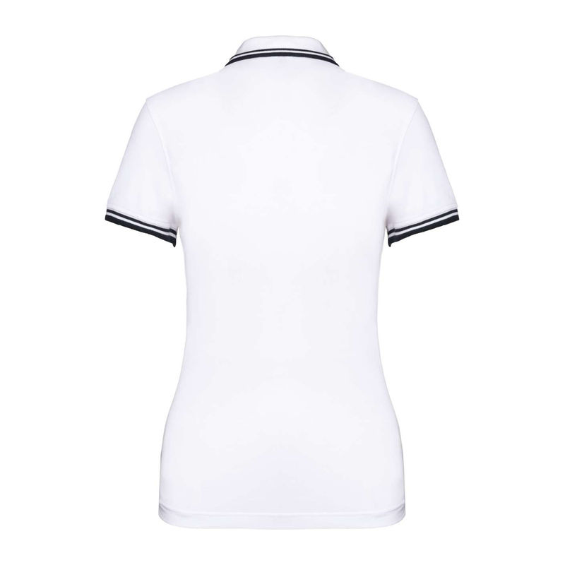 Ladie'S 2 Striped Short Sleeved Poloshirt