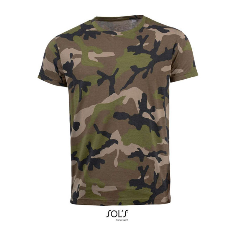 SOL'S CAMO MEN -KÖRNYAKÚ PÓLÓ
